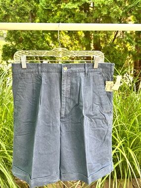 NWT Vintage Preswick & Moore Slate Blue 100% Cotton Men's Shorts
